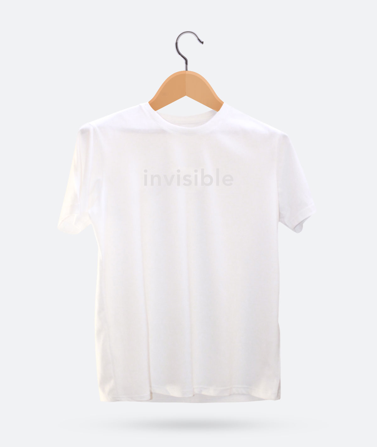 Invisible-white-SST Unisex Minimalistic T-shirt, creative streetwear in a minimalistic design called “Invisible.”