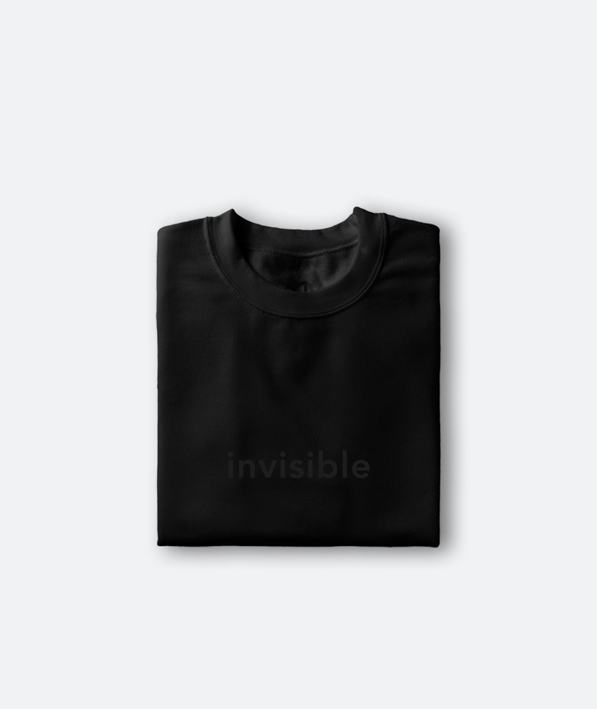 invisible-black-SST-2 A t-shirt with the word "Invisible" faded in the Tee Color