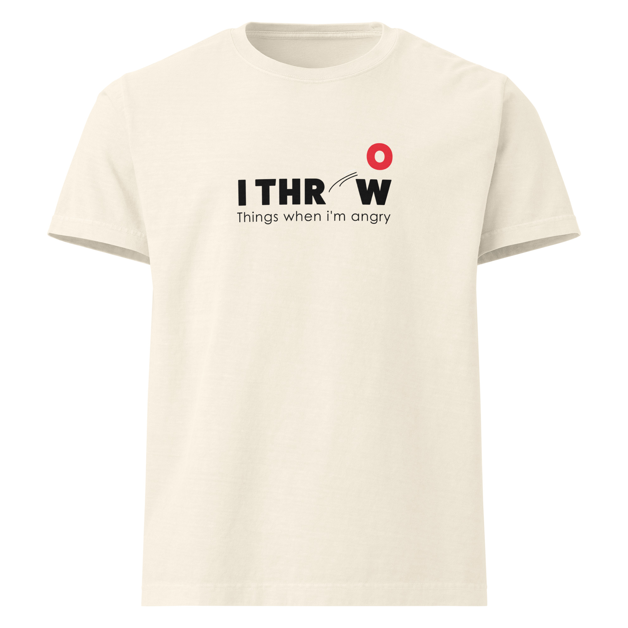 unisex-oversized-garment-dyed-t-shirt-vintage-white-front-6912163a3ff28.jpg Funny Oversized T-shirt showcasing I Throw Things When I’m Angry phrase, playful and stylish fashion.