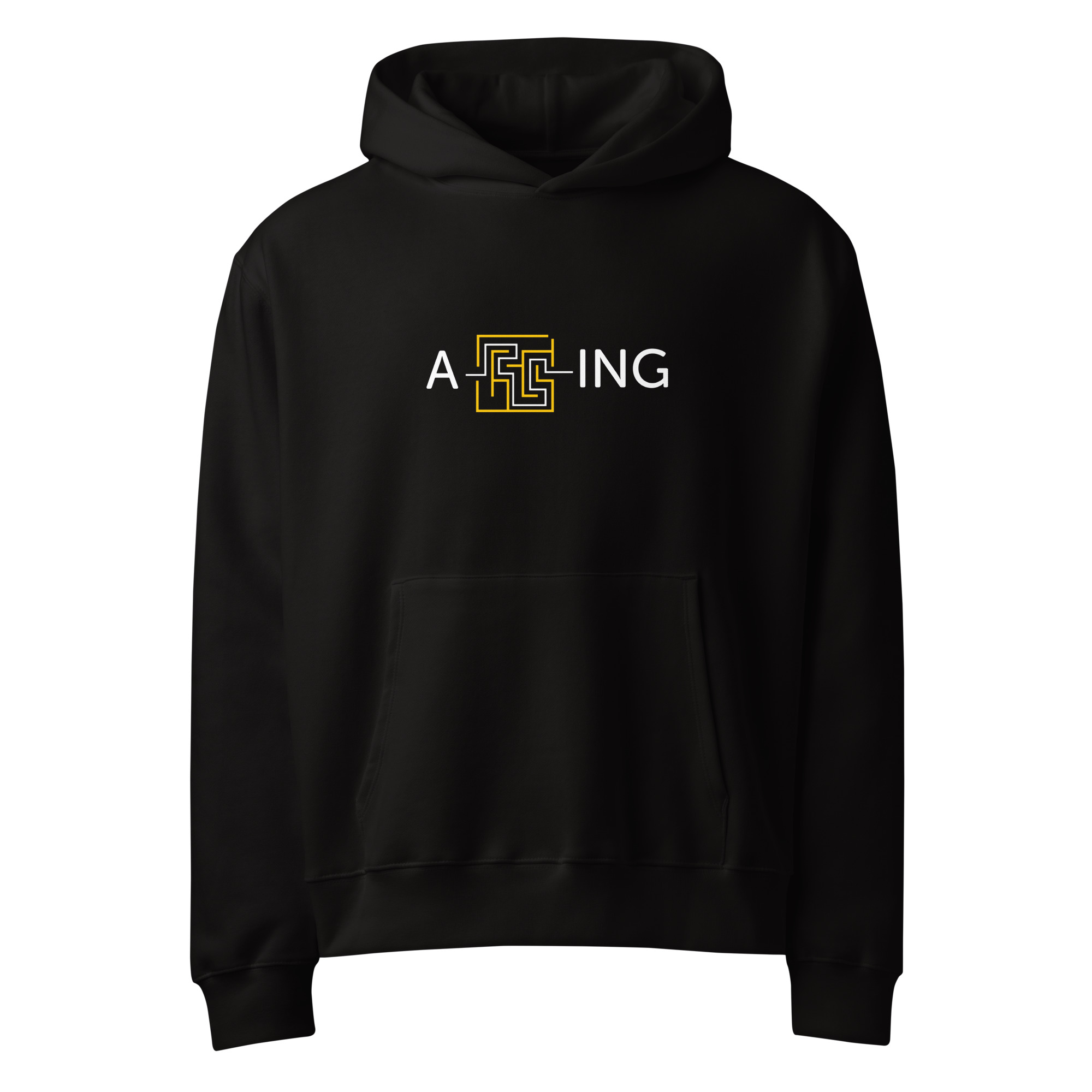 unisex-oversized-heavyweight-hoodie-black-front-690a58528c93b.jpg Minimalistic creative hoodie with the word “Amazing” reimagined as Amazing (A‑Maze‑ing) using a maze icon in bold design.