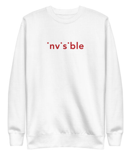Unisex Minimalistic sweatshirt, creative streetwear in a minimalistic design called “Invisible.” Features ribbed cuffs, crew neck, and soft fleece interior. A versatile creative streetwear piece made from a cotton‑polyester blend with sustainable, made‑to‑order production.