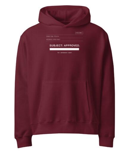 Approved funny hoodie with redacted “Eyes Only” stamp typography design