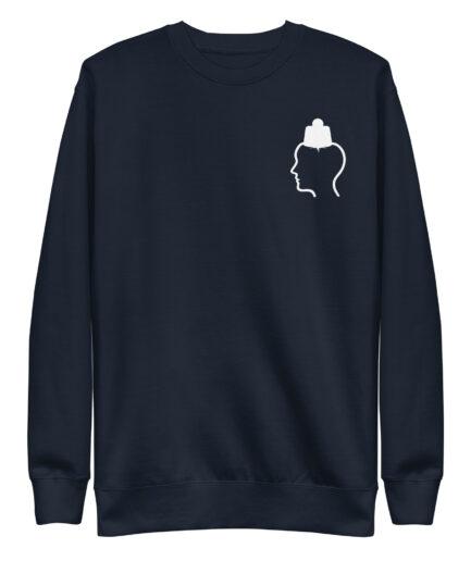 Mental pressure Sweatshirt with minimal line art head and weight icon illustration design