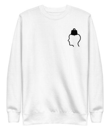 Mental pressure Sweatshirt with minimal line art head and weight icon illustration design